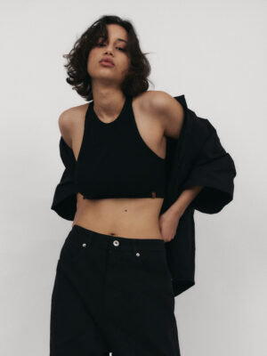 top LONG STORY SHORT black