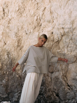 longsleeve KOAI striped off-white/black