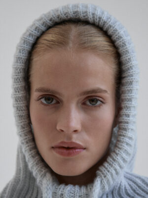 wełniana balaclava AME light grey